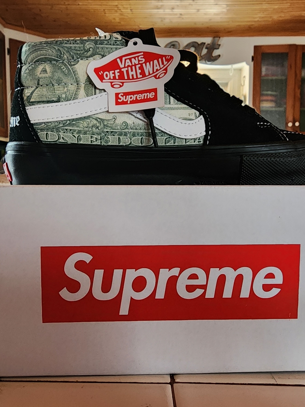 Vans x Supreme Money Print Sk8-Mid - Black, White, Green